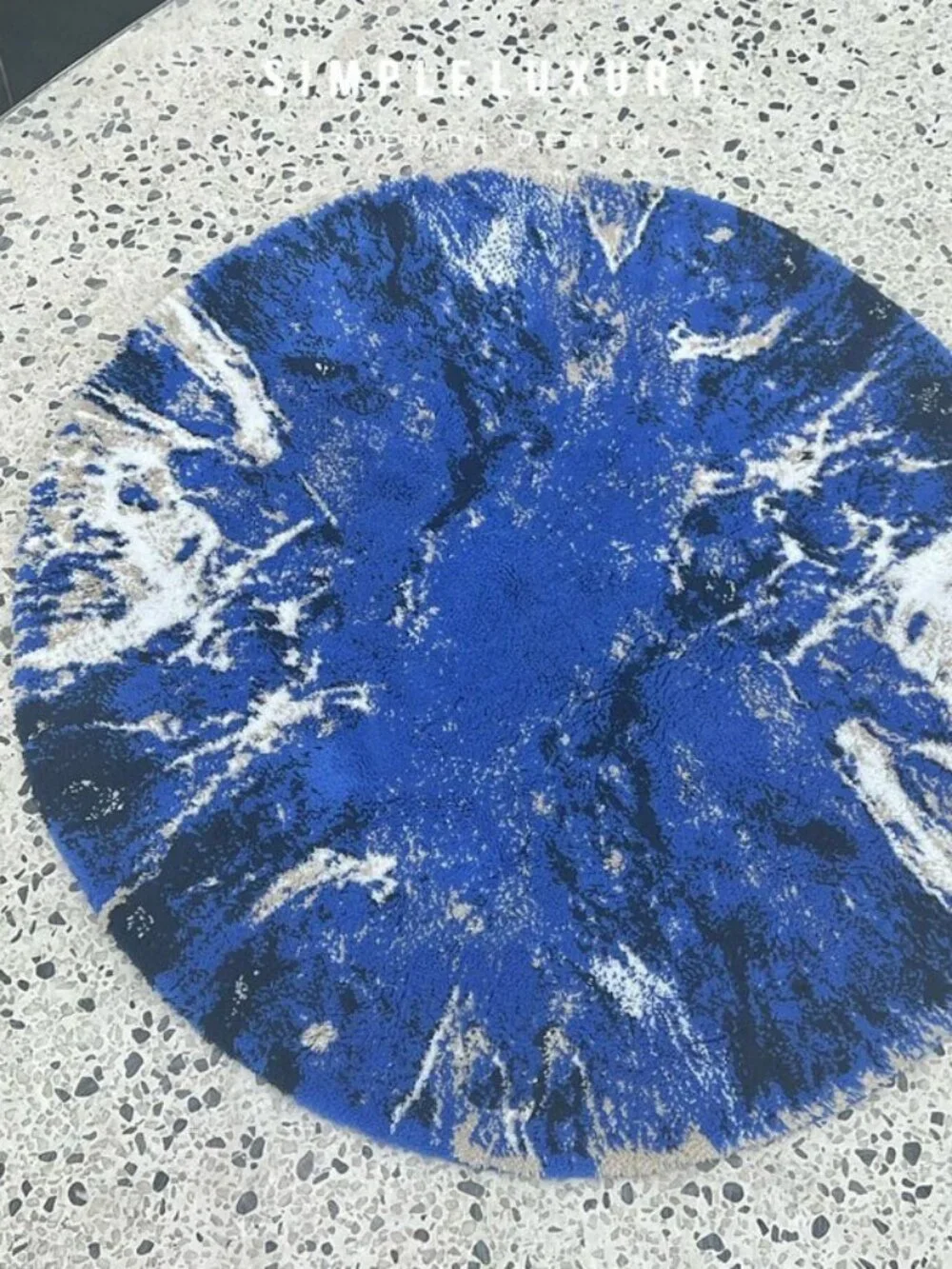 Discontinued Brand New ABYSS & HABIDECOR Blue Galaxy Salto Round Bath Rug 31